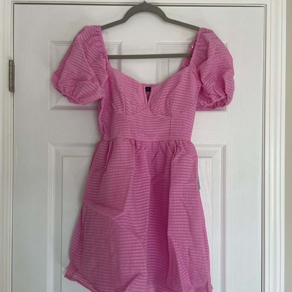 Pink Puff Sleeve Dress